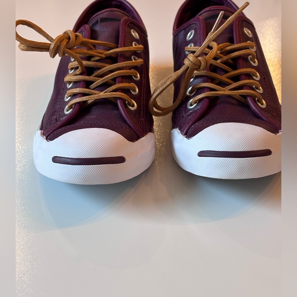 Converse, Jack Purcell, Leather Maroon &White Women’s 7, Men’s 5 Sneakers,No box - Picture 9 of 13